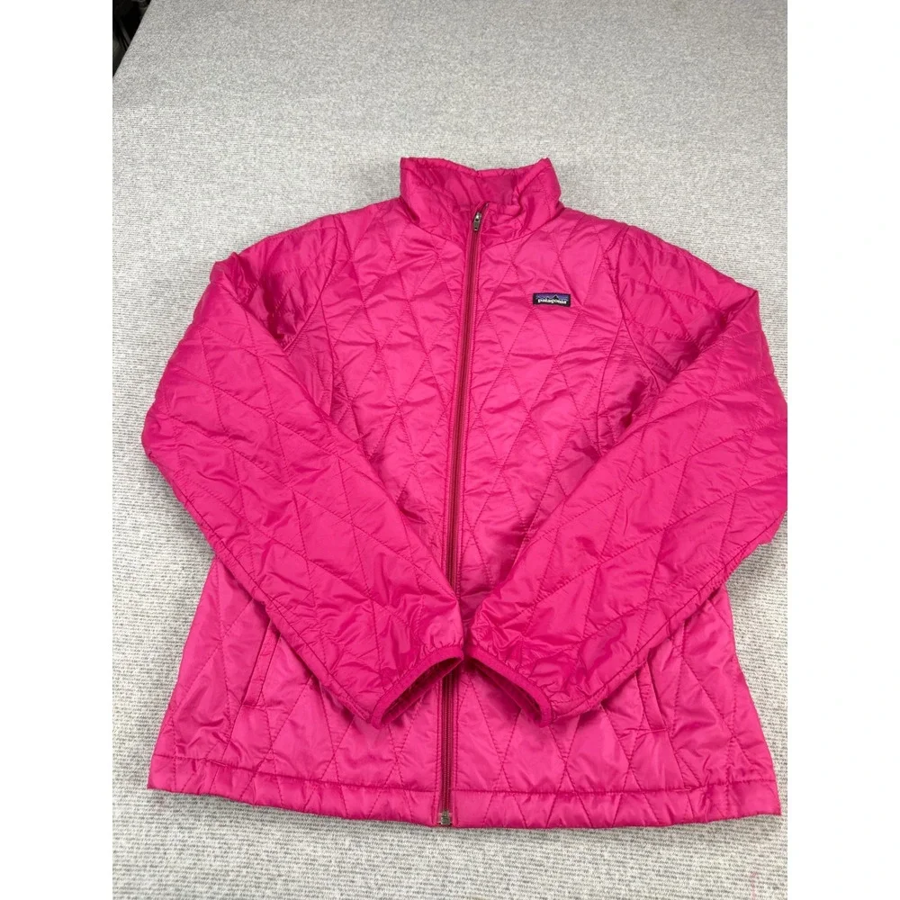 Patagonia Girls Nano Puff Jacket Pink Quilted Puffer Coat XL 14-16 STY68001